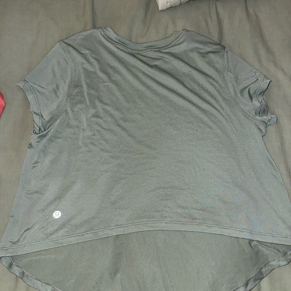 lululemon athletica greenish- Gray Short Sleeve Top